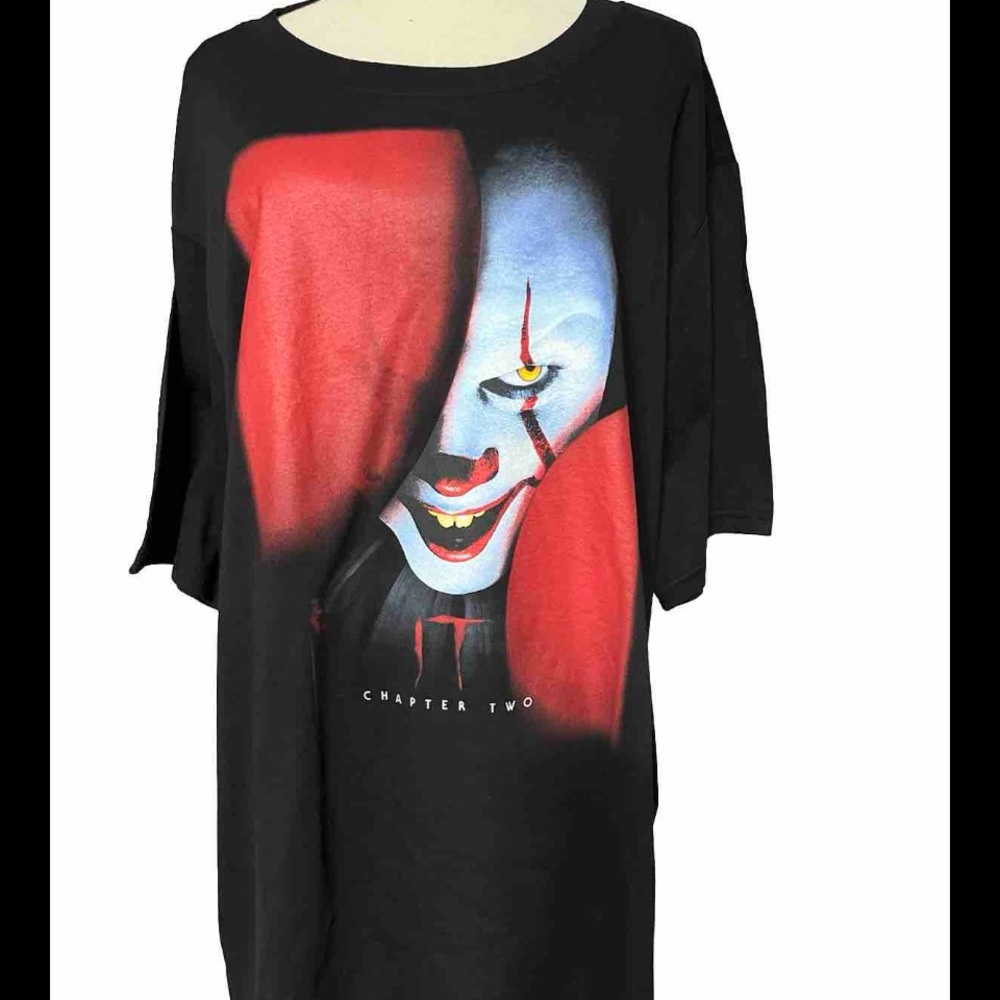 IT Chapter 2 Pennywise Officially Licensed Men’s Black T-Shirt Size X-